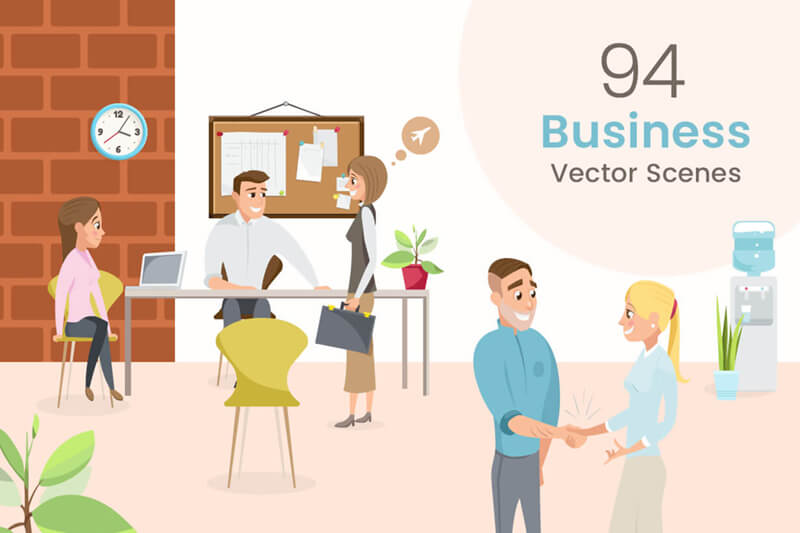 Collection of 94 Business Vector graphics in modern style
